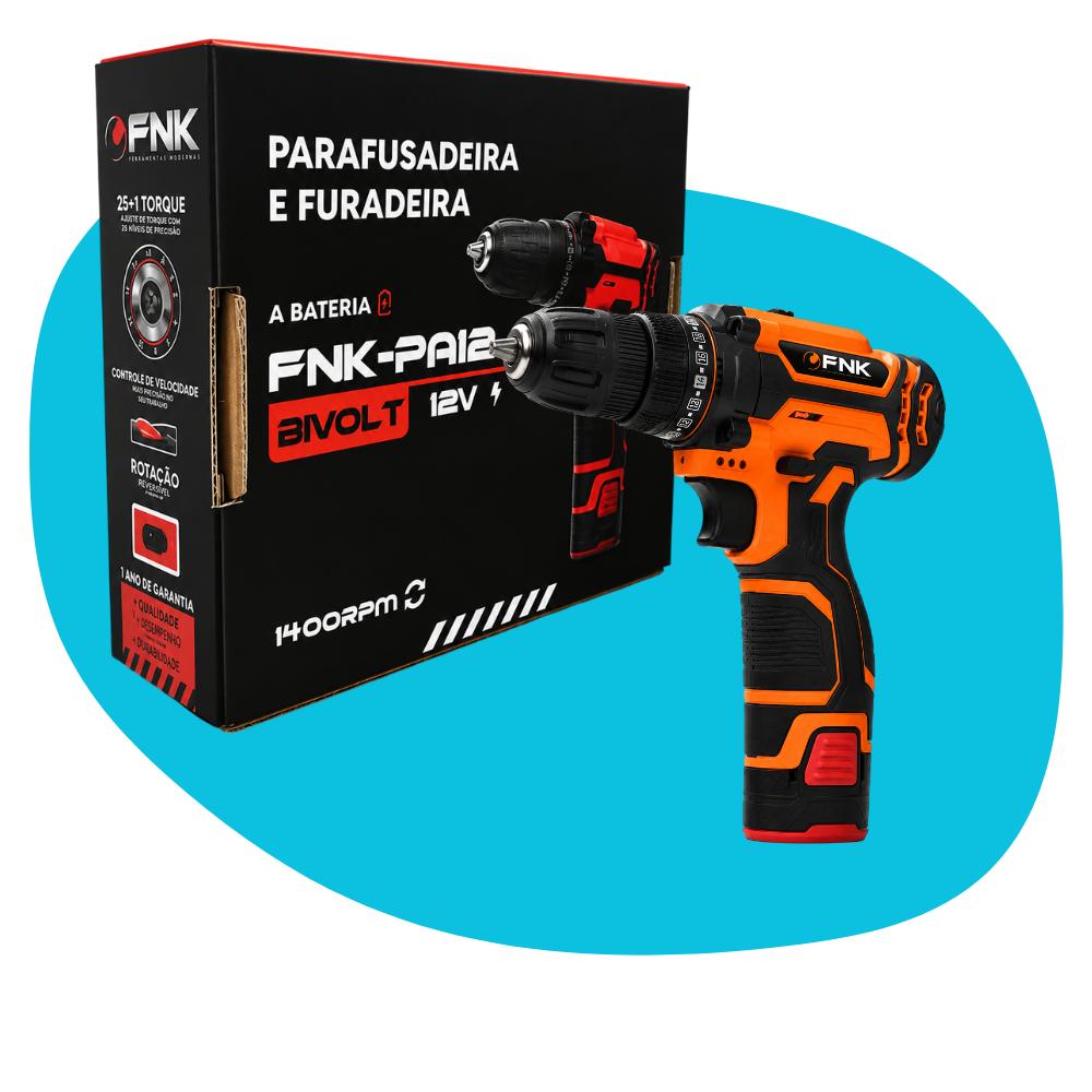 Parafusadeira a Bateria Litio 12v Fnk