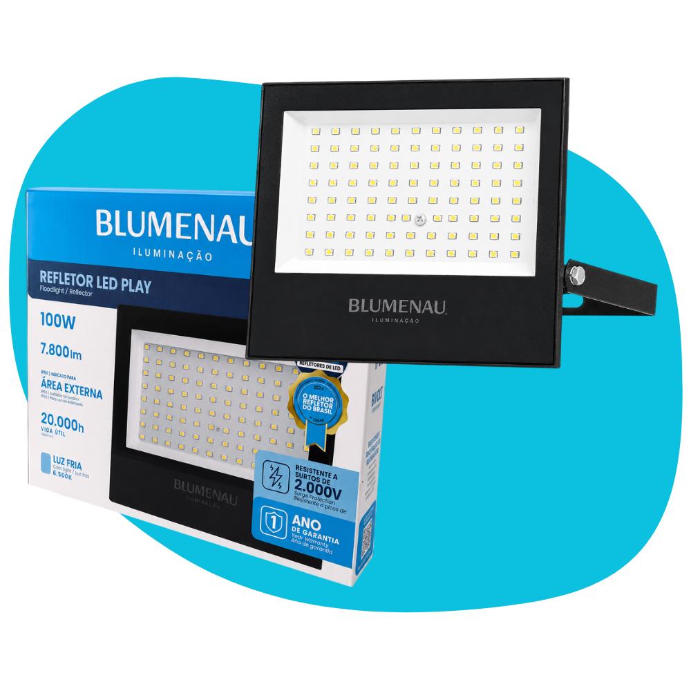 Refletor Led Play 100W 6500K Branco-frio Blumenau