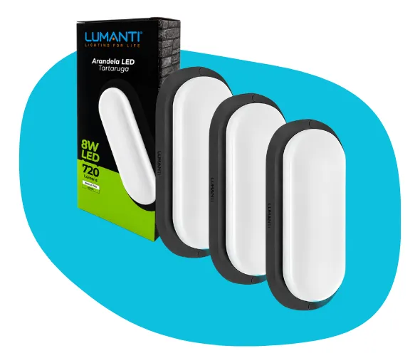 Kit 3 Arandela Tartaruga 8w 6500k Lumanti